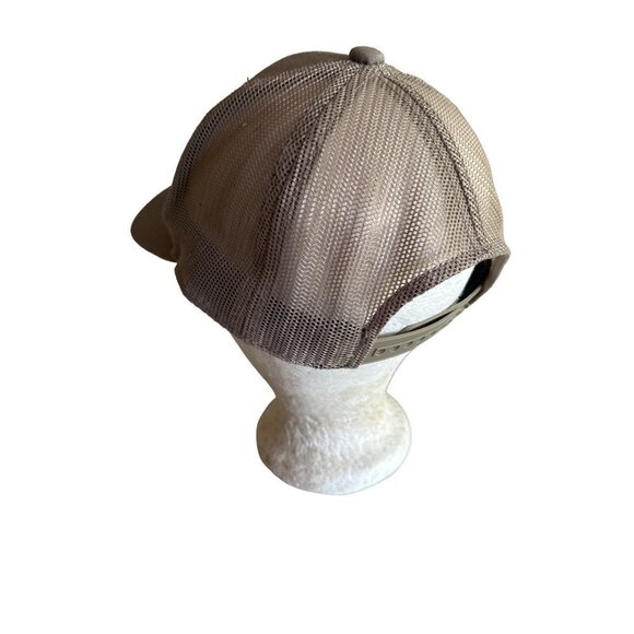 Khaki Meshback Outdoor Fishing Embroidered Design Hat Cap Adjustable - Picture 3 of 7